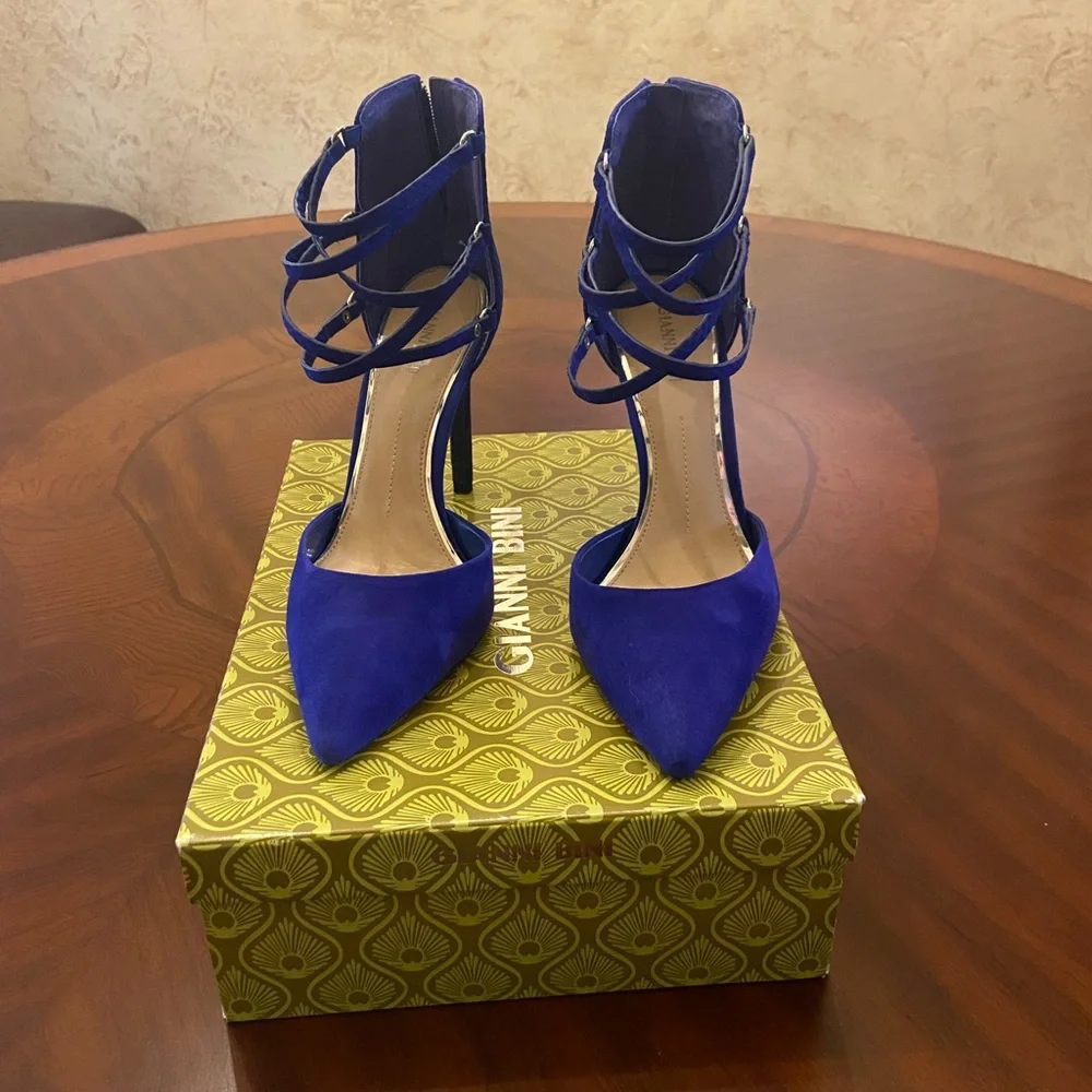Gianni Bini Royal Blue Strappy Heels - Picture 10 of 10